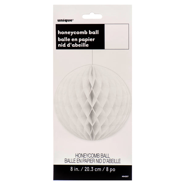 Hanging Deco Honeycomb Ball 8" Powder White (12 Pack)