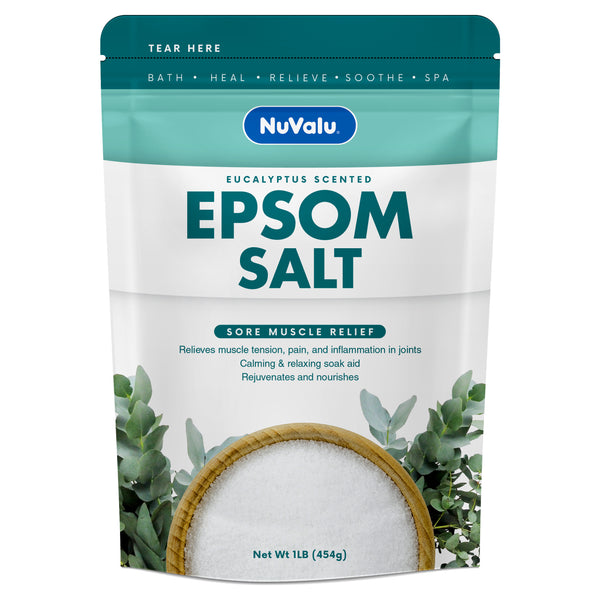 Nuvalu Epsom Salt 16 Oz Sore Muscle & Back Soak (12 Pack)