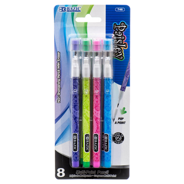 Paisley Multi-Point Pencil, 8 Count (24 Pack)