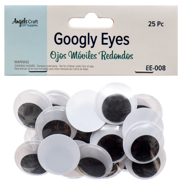 Angels Craft Wiggle Eyes 3 Cm 25 Pcs Black & White (12 Pack)