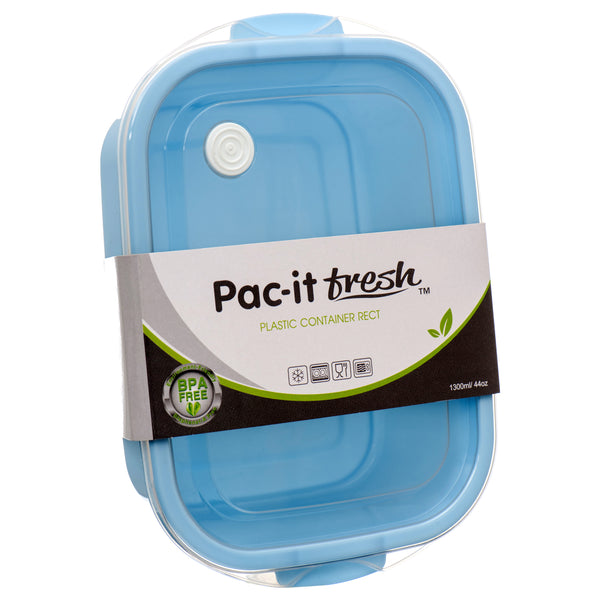 Plastic Food Container Rectangle 44 Oz / 1300 Ml Asst Clr (48 Pack)