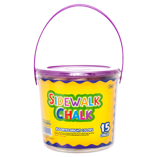 Sidewalk Chalk & Bucket (24 Pack)