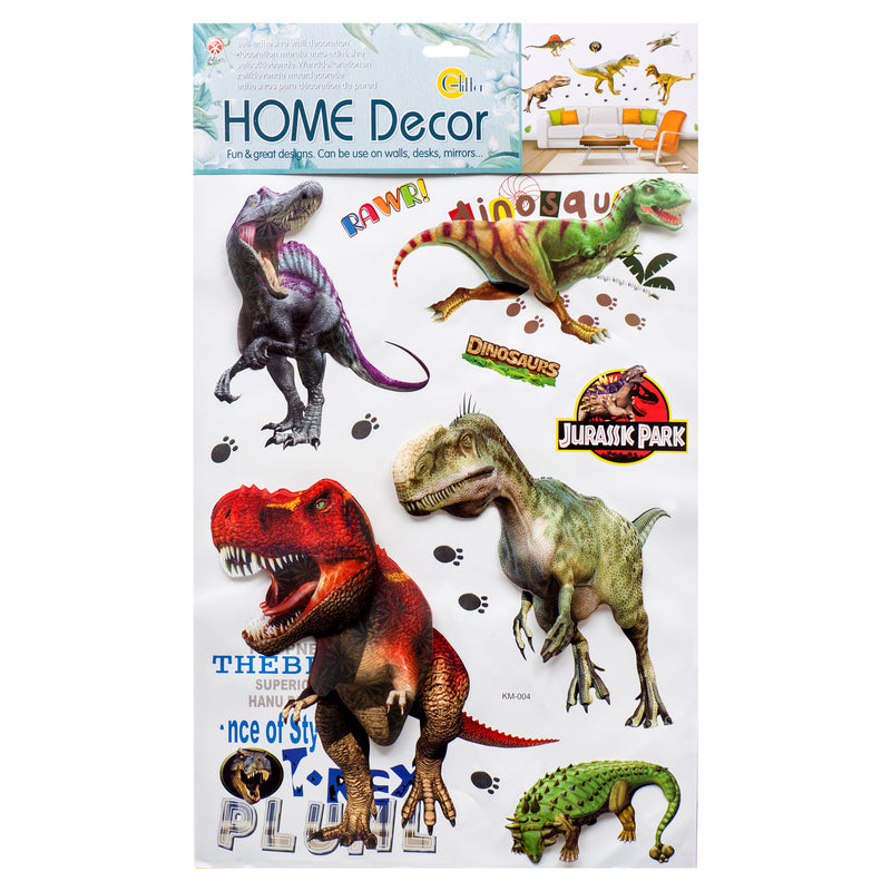 Wall Stickers Dinosaur Asst Degn (24 Pack)