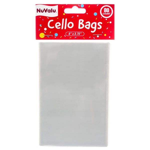 Nuvalu Cello Bag 80Ct Clear 6" X 3.75" (24 Pack)