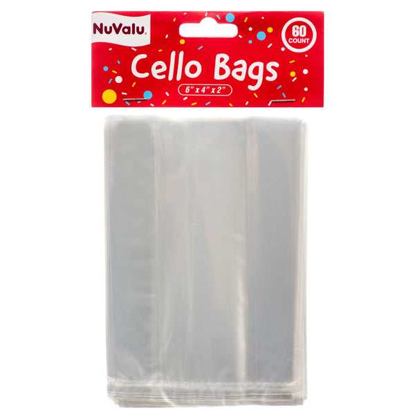 Nuvalu Cello Bag 60Ct Clear 6" X 4" X 2" (24 Pack)