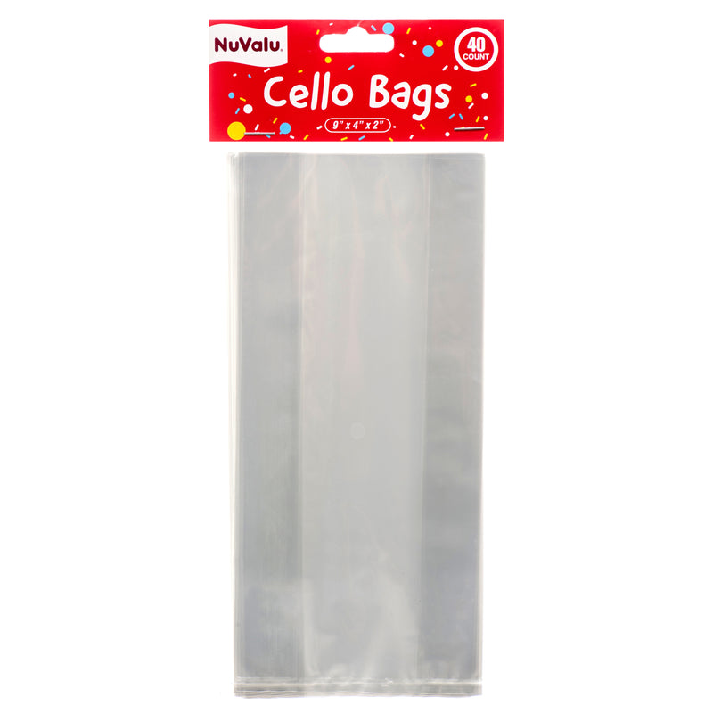 Nuvalu Cello Bag 40Ct Clear 9" X 4" X 2" (24 Pack)
