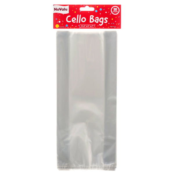 Nuvalu Cello Bag 30Ct Clear 11.5" X 5" X 2" (24 Pack)