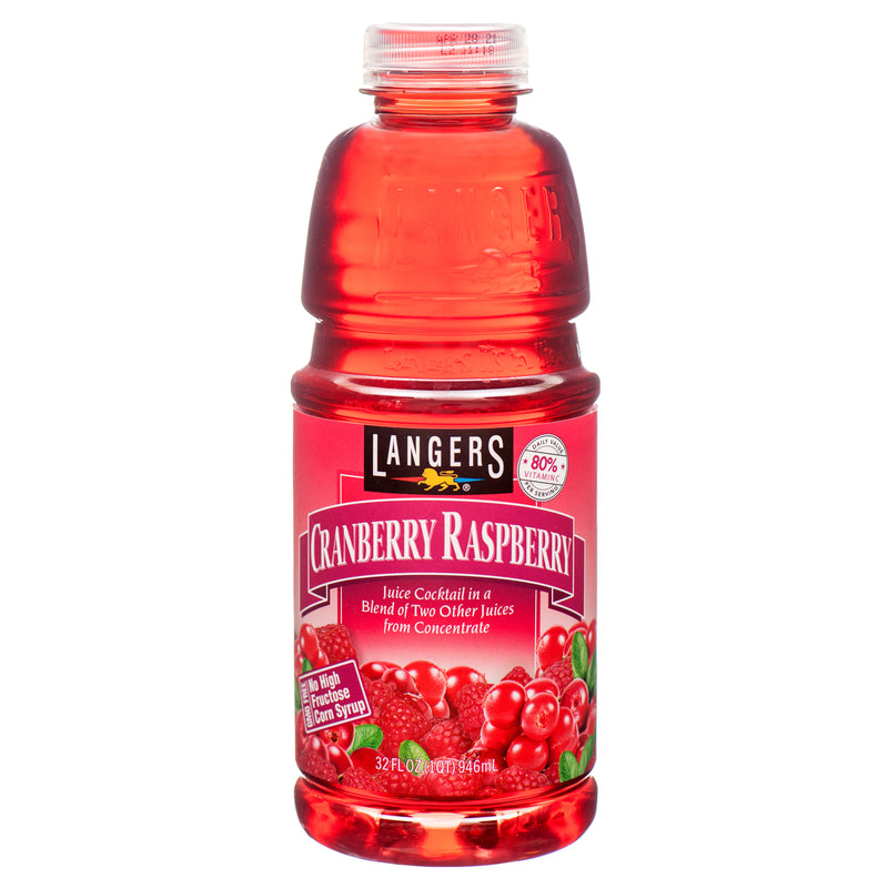 Langers Cranberry Raspberry Juice, 32 oz (12 Pack)