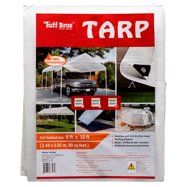 Tarpaulin Heavy Duty 8 X 10' White (10 Pack)