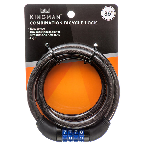 Kingman Bicycle Number Combination Lock 3Ft (12 Pack)