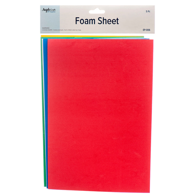 Angels Craft Foam Sheet Primary Colors 21.5 Cm X 29 Cm (12 Pack)