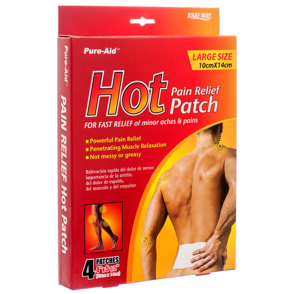 Pure-Aid Hot Pain Relief Patch 4 Ct (24 Pack)