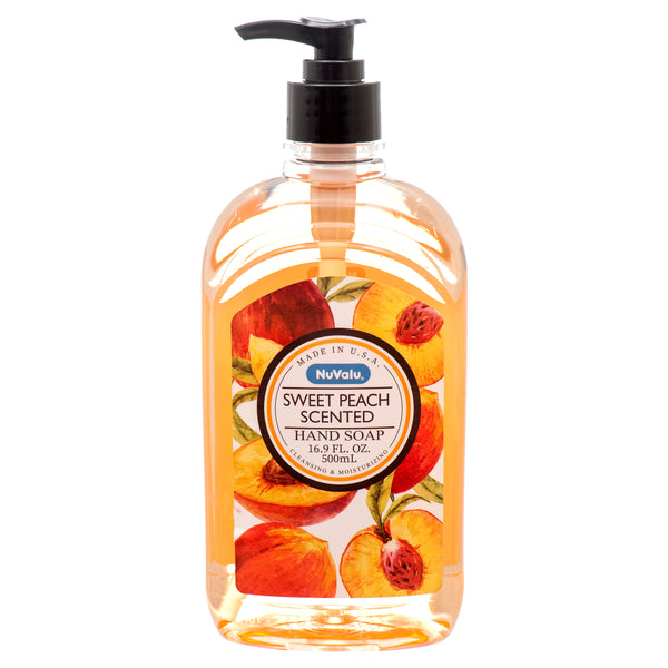 Nuvalu Hand Soap Sweet Peach Scented 16.9 Oz (12 Pack)