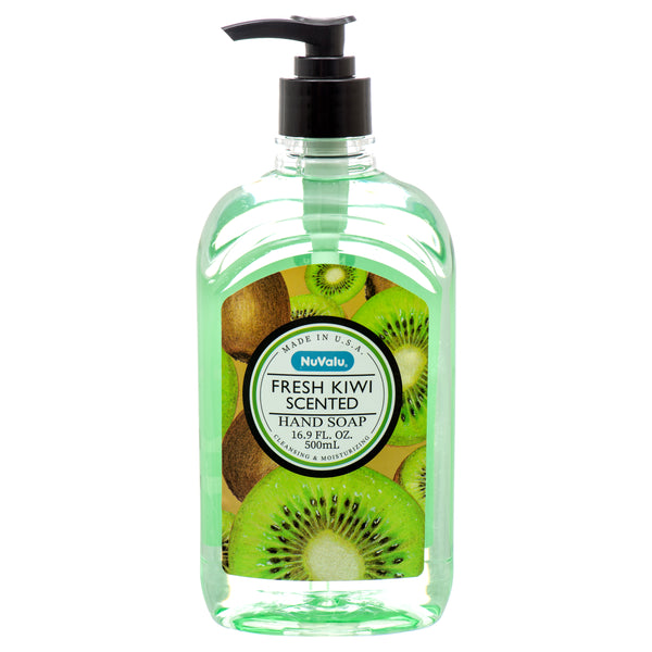 Nuvalu Hand Soap Fresh Kiwi Scented 16.9 Oz (12 Pack)