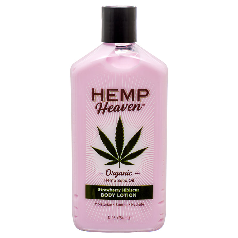 Hemp Heaven Organic Body Lotion, Strawberry Hibiscus, 12 oz (12 Pack)