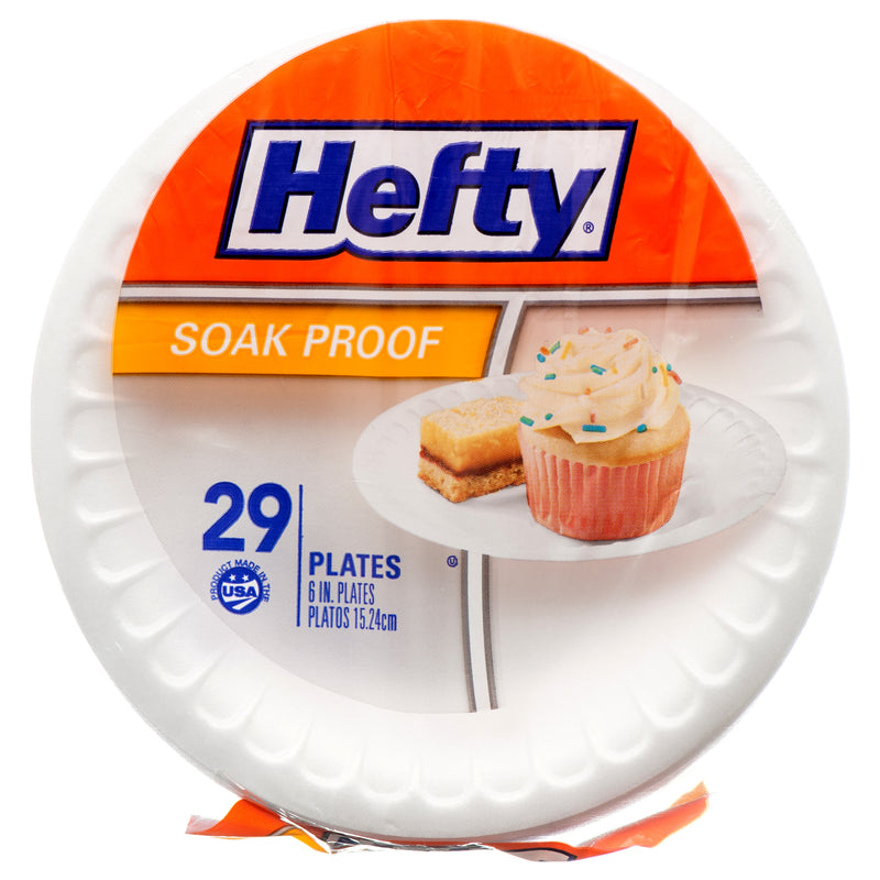 Hefty Soak-Proof Foam 6" Plates, 29 Count (20 Pack)