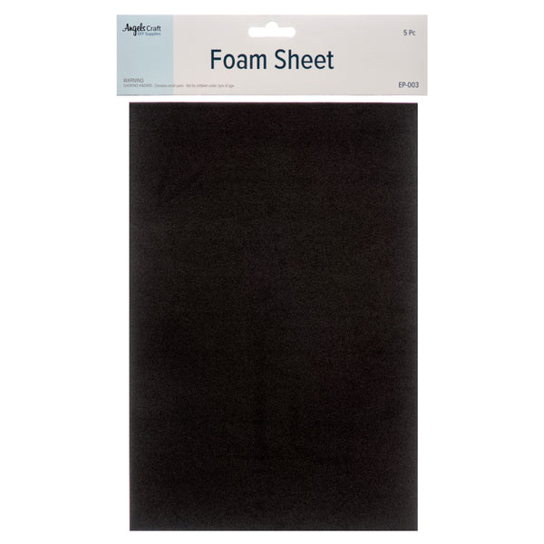 Angels Craft Foam Sheet 8" X 11 5/8" Black (12 Pack)