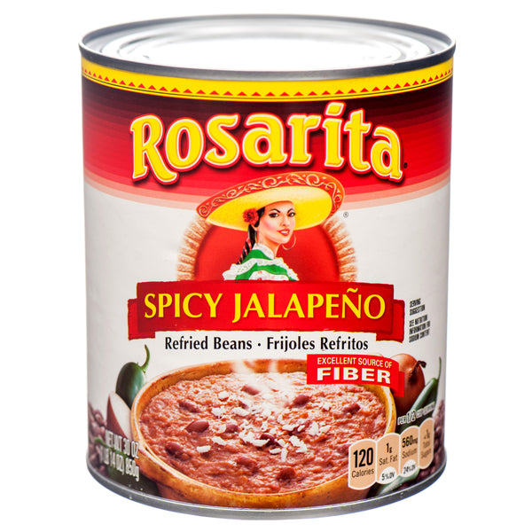 Rosarita Canned Spicy Refried Beans, 30 oz (12 Pack)