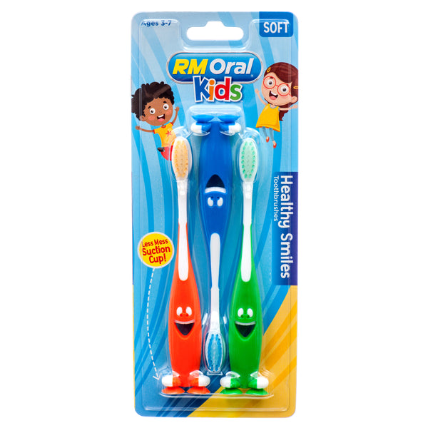 Kids' Toothbrush w/ Suction Cup, 3 Count (12 Pack)