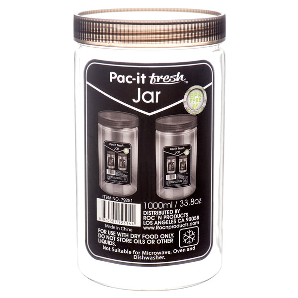 Plastic Jar Black 33.8Oz (48 Pack)