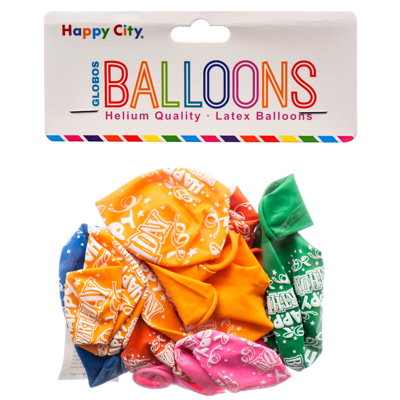 Globos Balloons Happy Birthday (12 Pack)