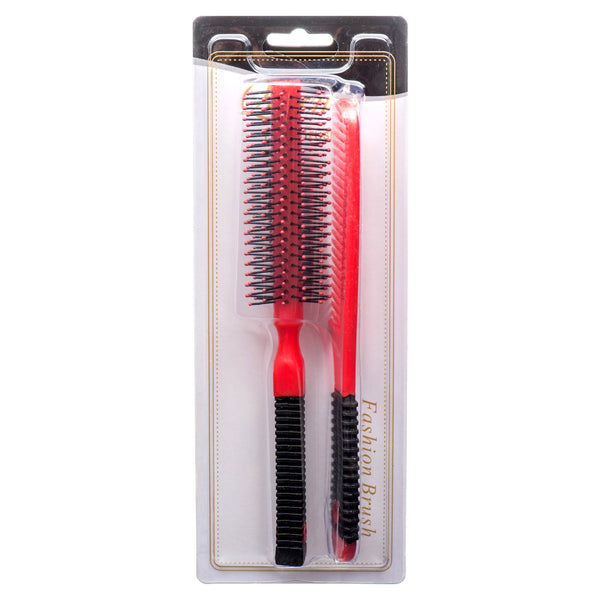 Hair Brush Round W/Comb Asst Color (12 Pack)