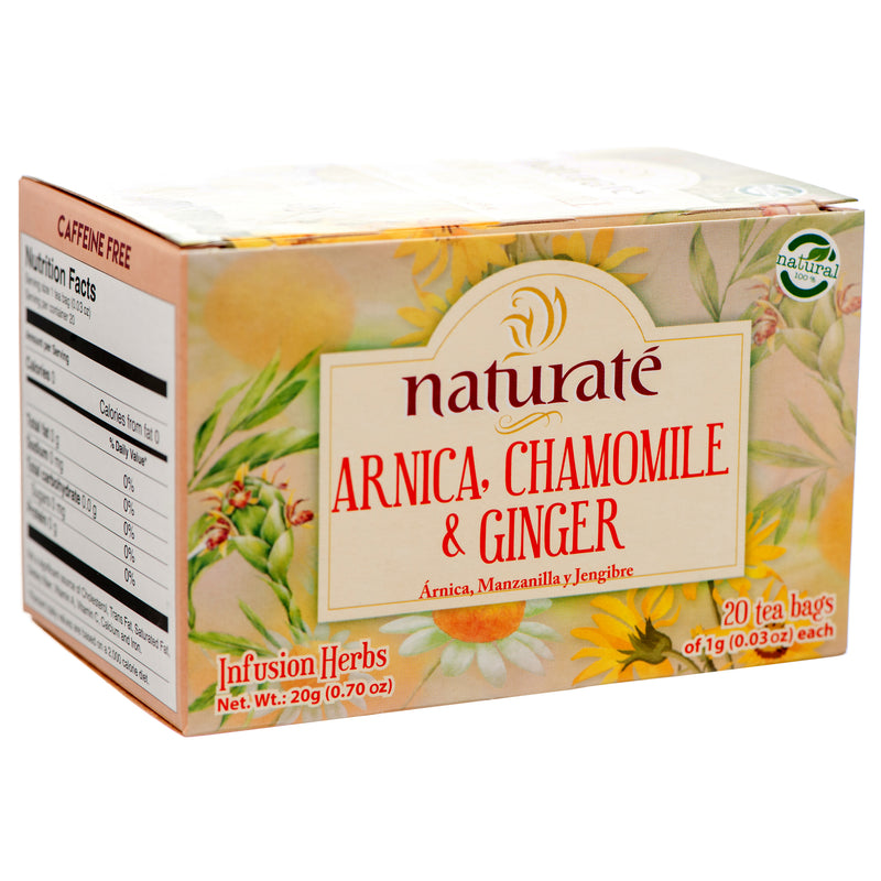 Naturate Arnica, Chamomile, & Ginger Tea, 20 Count (24 Pack)