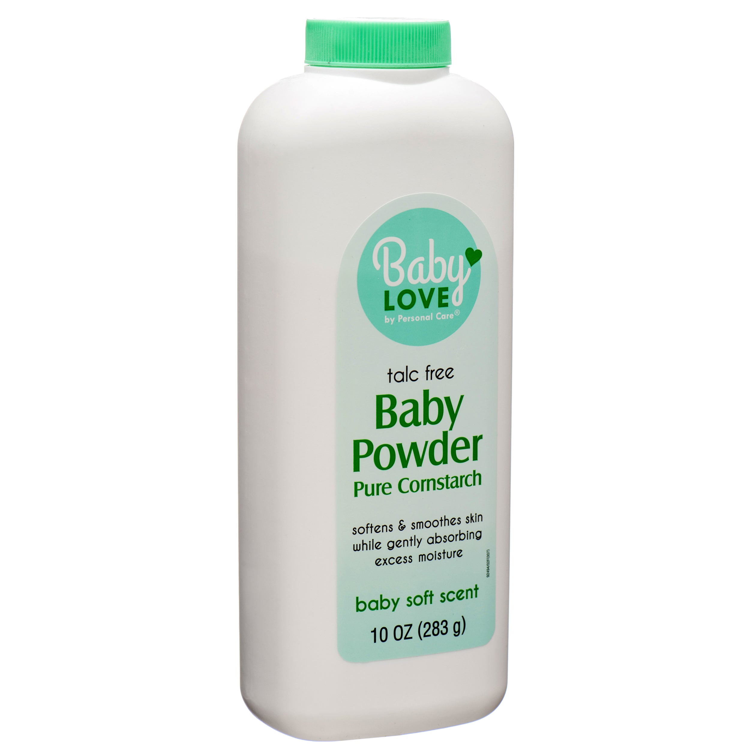 Baby Love talc free baby powder pure cornstarch 10 oz bottle with soft baby scent