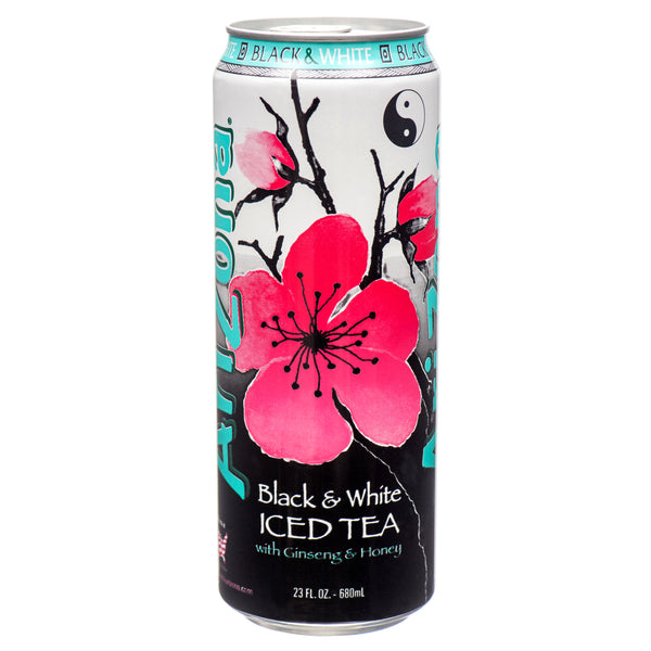 Arizona Black & White Iced Tea, 23 oz (24 Pack)