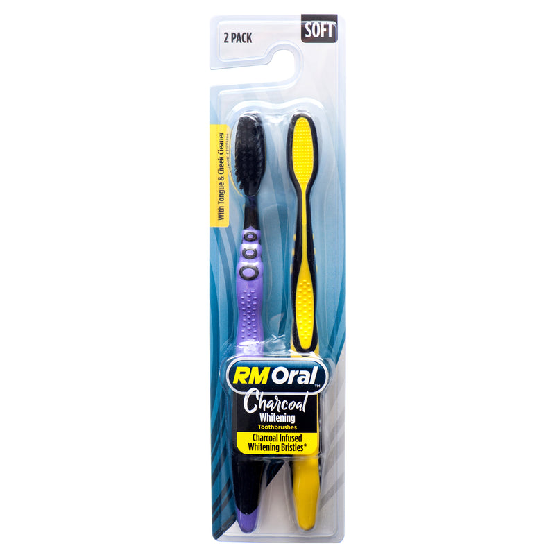 Charcoal Toothbrush, Soft, 2 Count (12 Pack)