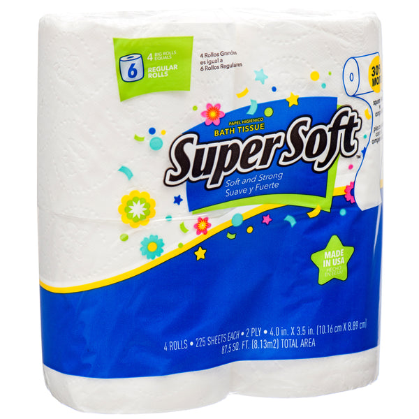 Super Soft Bath Tissue 4Pk 225 Sheet 2 Ply (24 Pack)