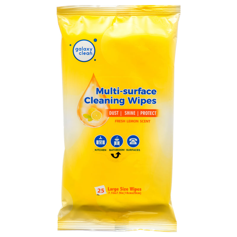 Multi-surface Cleaning Wipes, Lemon, 25 Count (24 Pack)
