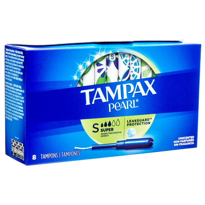 Tampax Pearl Tampons Super Unscented 8 Ct (12 Pack)