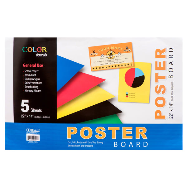 Color Poster Board, 5 Sheets (48 Pack)