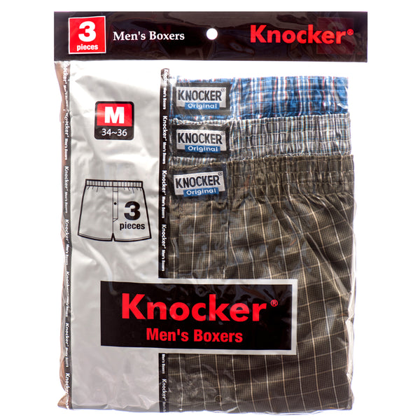 Knocker Men's Boxer Shorts, Medium, 3 Count (4 Pack)