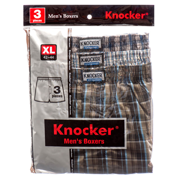 Knocker Men's Boxer Shorts, X-Large, 3 Count (4 Pack)