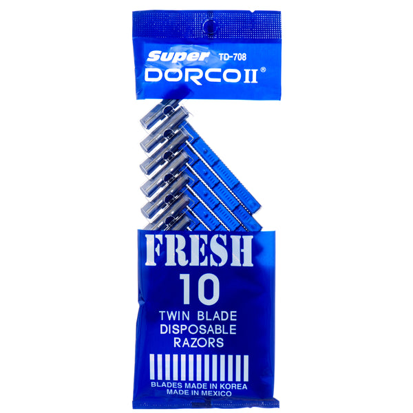 Dorco Men’s Twin Blade Disposable Shaving Razors, 10 Count (24 Pack)