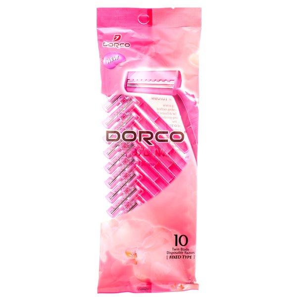 Dorco Women’s Twin Blade Disposable Shaving Razors, 10 Count (24 Pack)