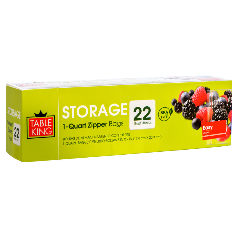 Storage Zipper Bags, 22 Count, 1 qt (36 Count)