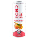CBD LIVING PEACH HONEY SPARKLING WATER 12 OZ (12 Pack)