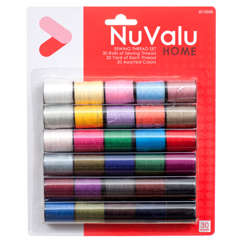 Nuvalu Sewing Thread 30Pc Color W/Asst Clrs (24 Pack)