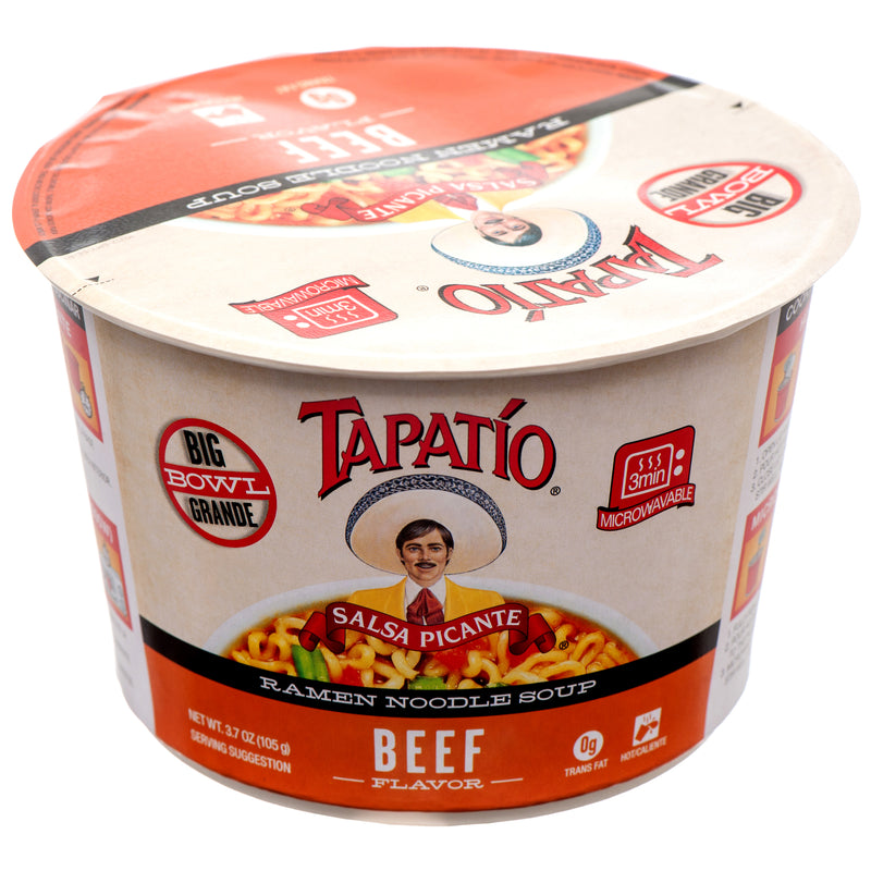 Tapatio Big Bowl Instant Ramen Noodle Soup, Beef, 3.7 oz (6 Pack)