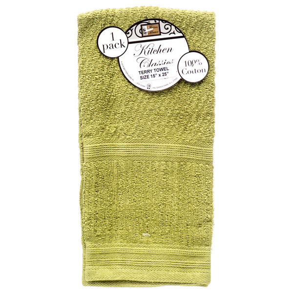 Kitchen Towel 1Pc Assorted Solid Clrs (12 Pack)