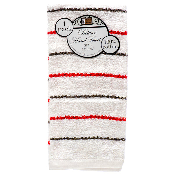 Hand Towel Stripe Asst Clrs (24 Pack)
