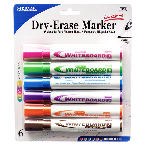 Bazic Dry-Erase Marker 6 Pack (12 Pack)