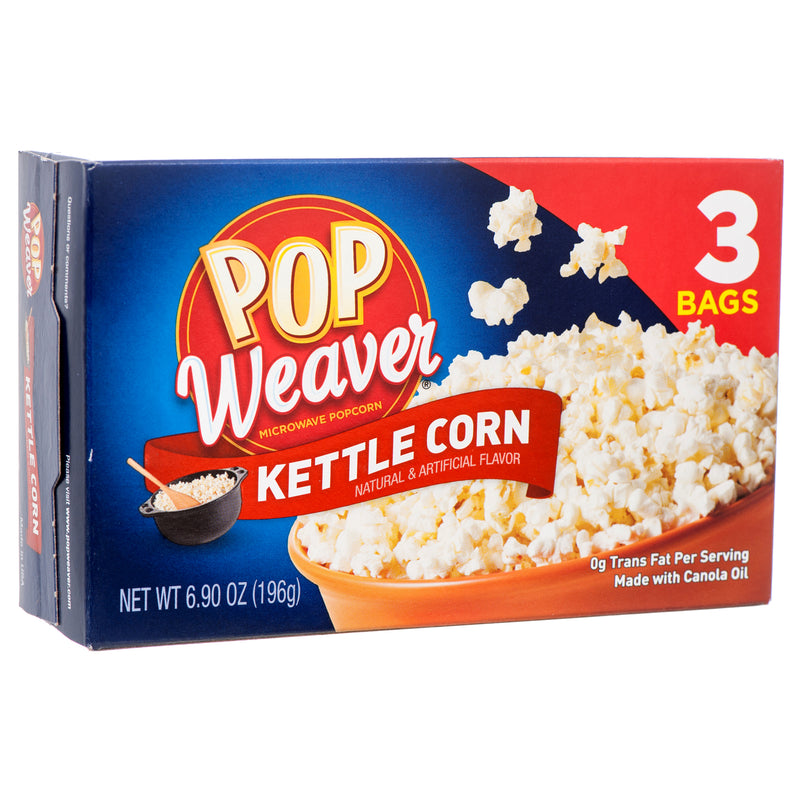 Pop Weaver Kettle Corn, 3 Count (12 Pack)