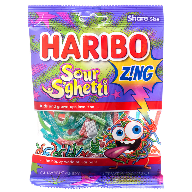 Haribo Sour S'ghetti Gummi Candy, 4 oz (12 Pack)