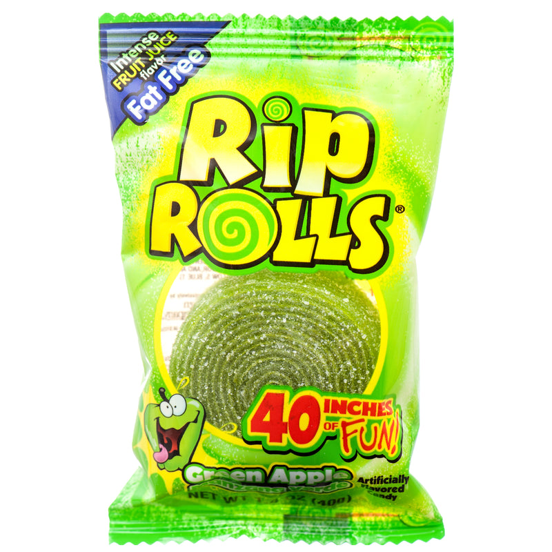 Rip Roll Sour Candy, Candy Apple (24 Pack)