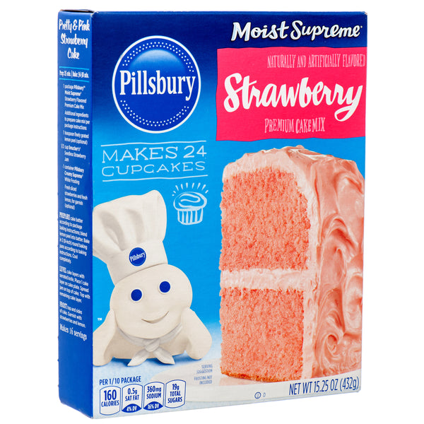 Pillsbury Strawberry Cupcake Mix, 15.25 oz (12 Pack)
