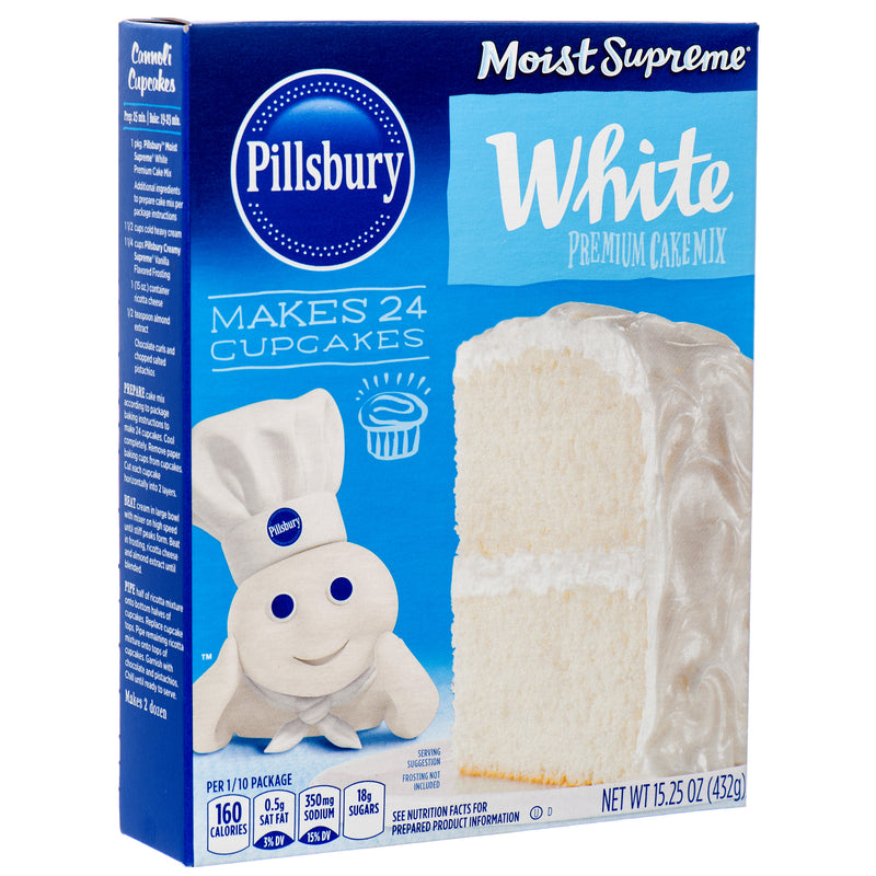 Pillsbury White Cupcake Mix, 15.25 oz (12 Pack)